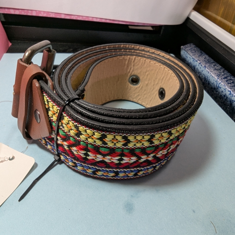 Unisex Belt S 36 inches Long Colorful Tapestry Tribal In Multi Colors